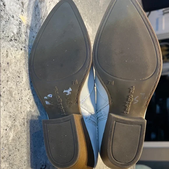 NEW Indigo White Western-Style Ankle Booties Size 7 - Picture 8 of 9